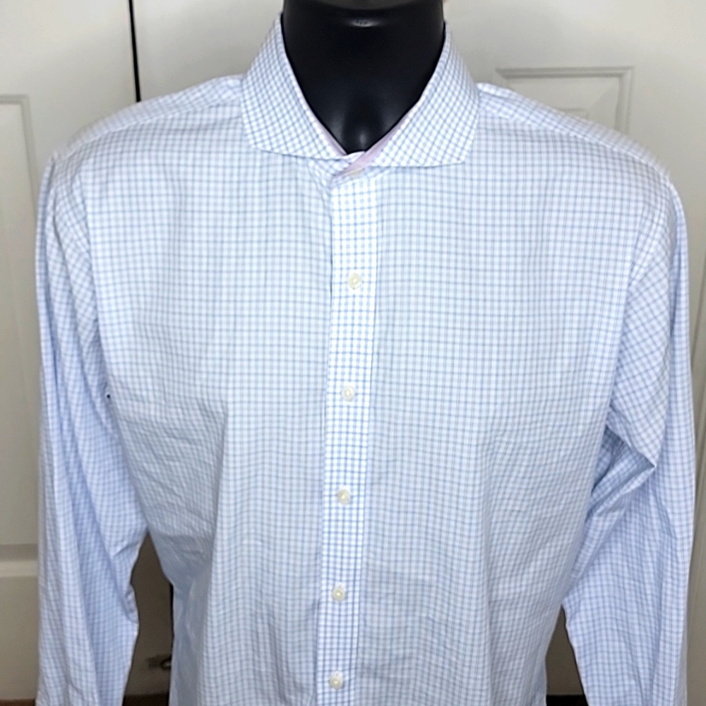 Alton Lane Blue Checked Shirt Size 16